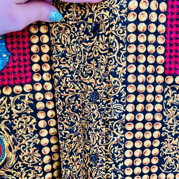 Vintage Versace Style Silk Blouse - Picture 3 of 8